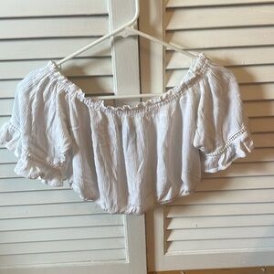 Forever 21 Flowy White Crop Top